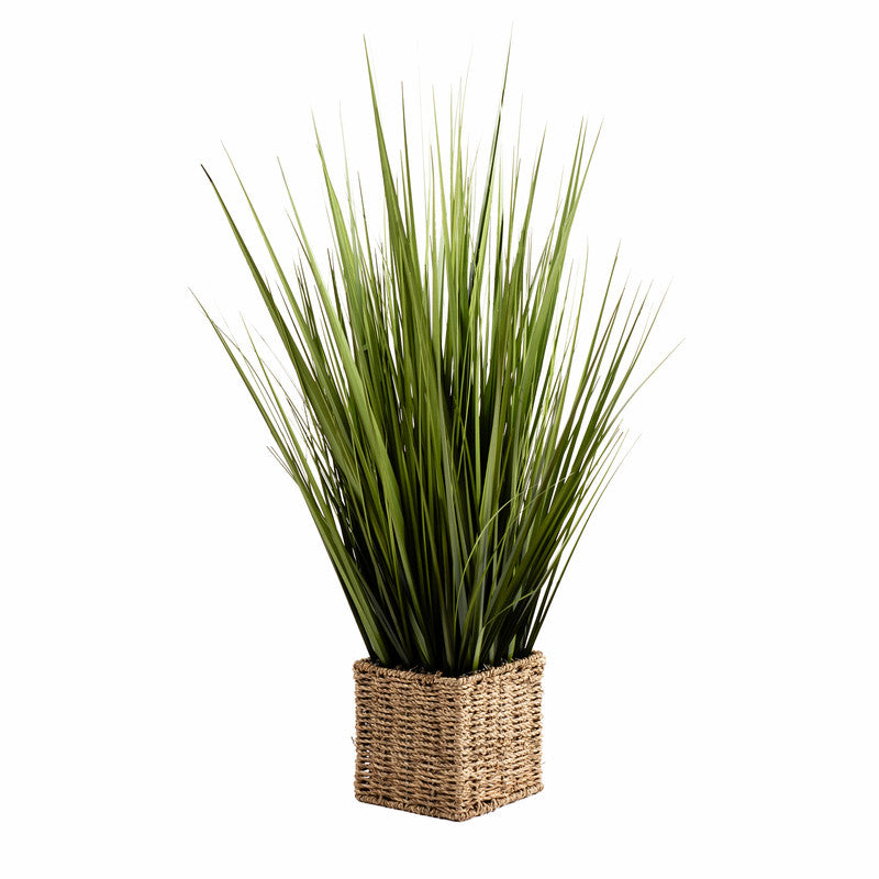 85cm Artificial Grass in Seagrass Square Pot